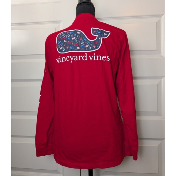 Vineyard Vines Youth Size 18 (XL) Christmas T-Shirt Whale Long Sleeve Pocket - Picture 3 of 8